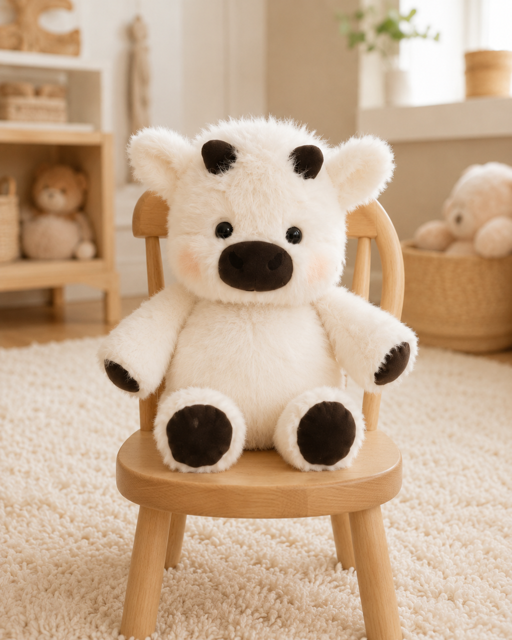 Oreo – Fluffy White Bull Plush