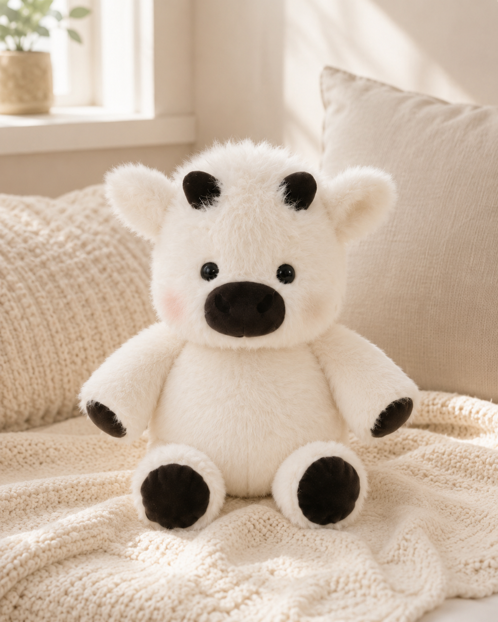 Oreo – Fluffy White Bull Plush