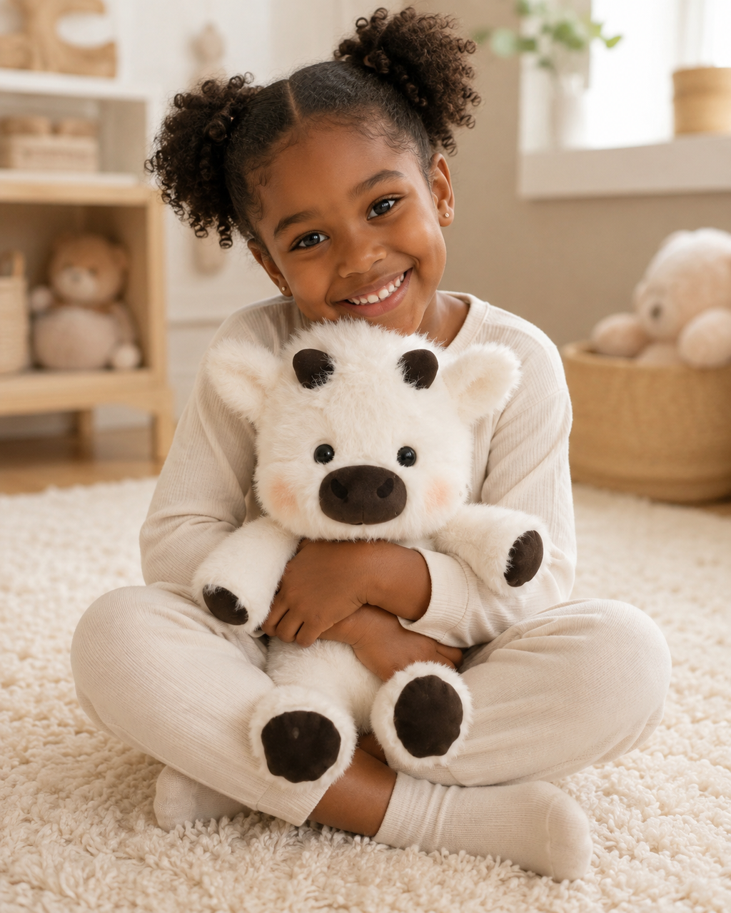 Oreo – Fluffy White Bull Plush