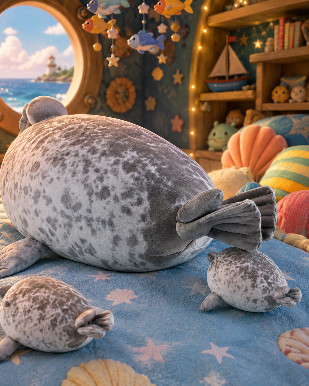 Mama Seal & Pups Plush Set