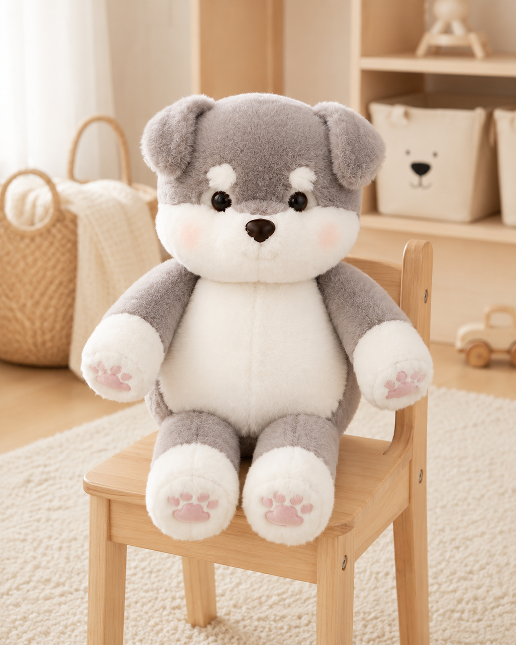 Ash – Fluffy Grey Husky Plush