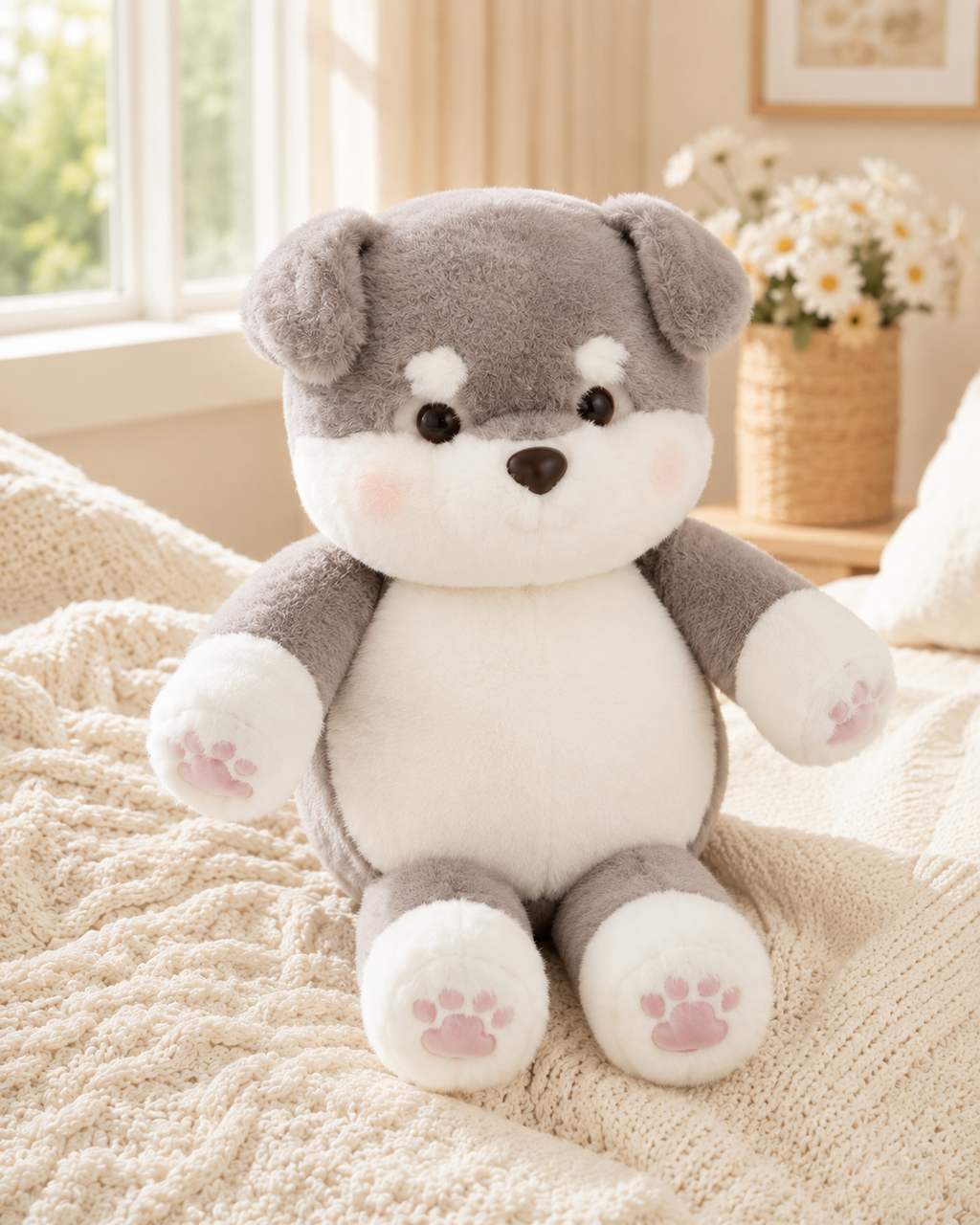 Ash – Fluffy Grey Husky Plush