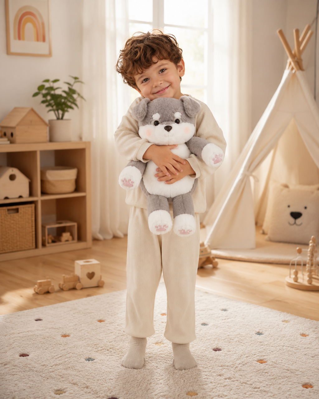 Ash – Fluffy Grey Husky Plush