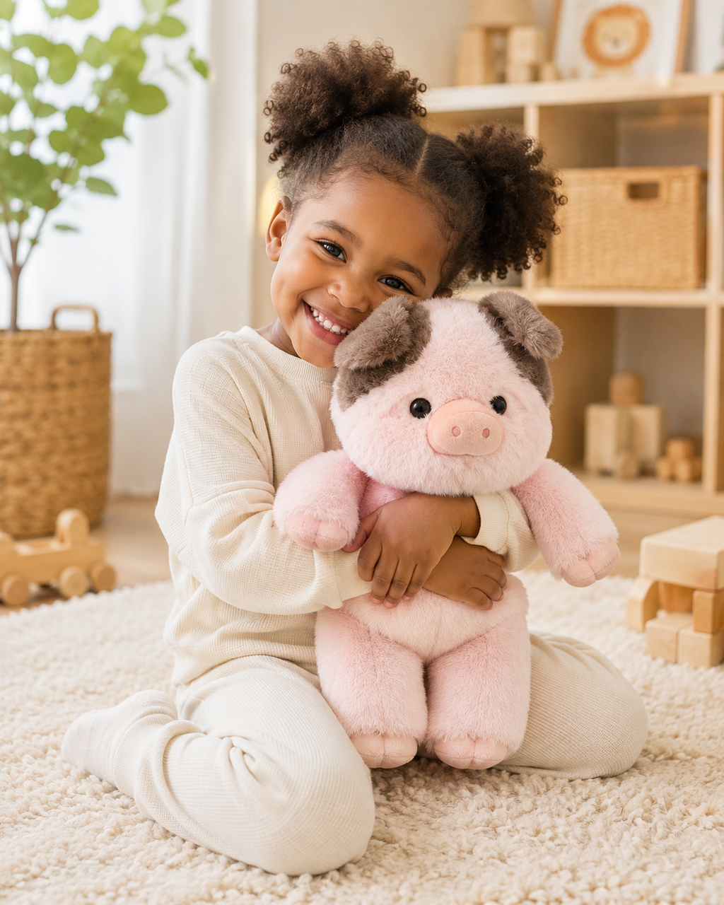 Peach – Standing Pink Pig Plush