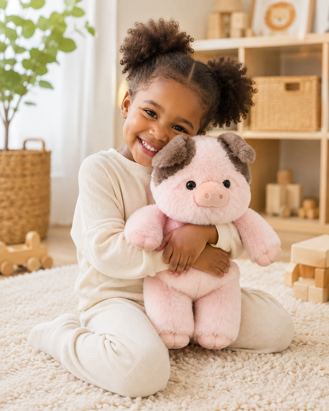 Peach – Standing Pink Pig Plush