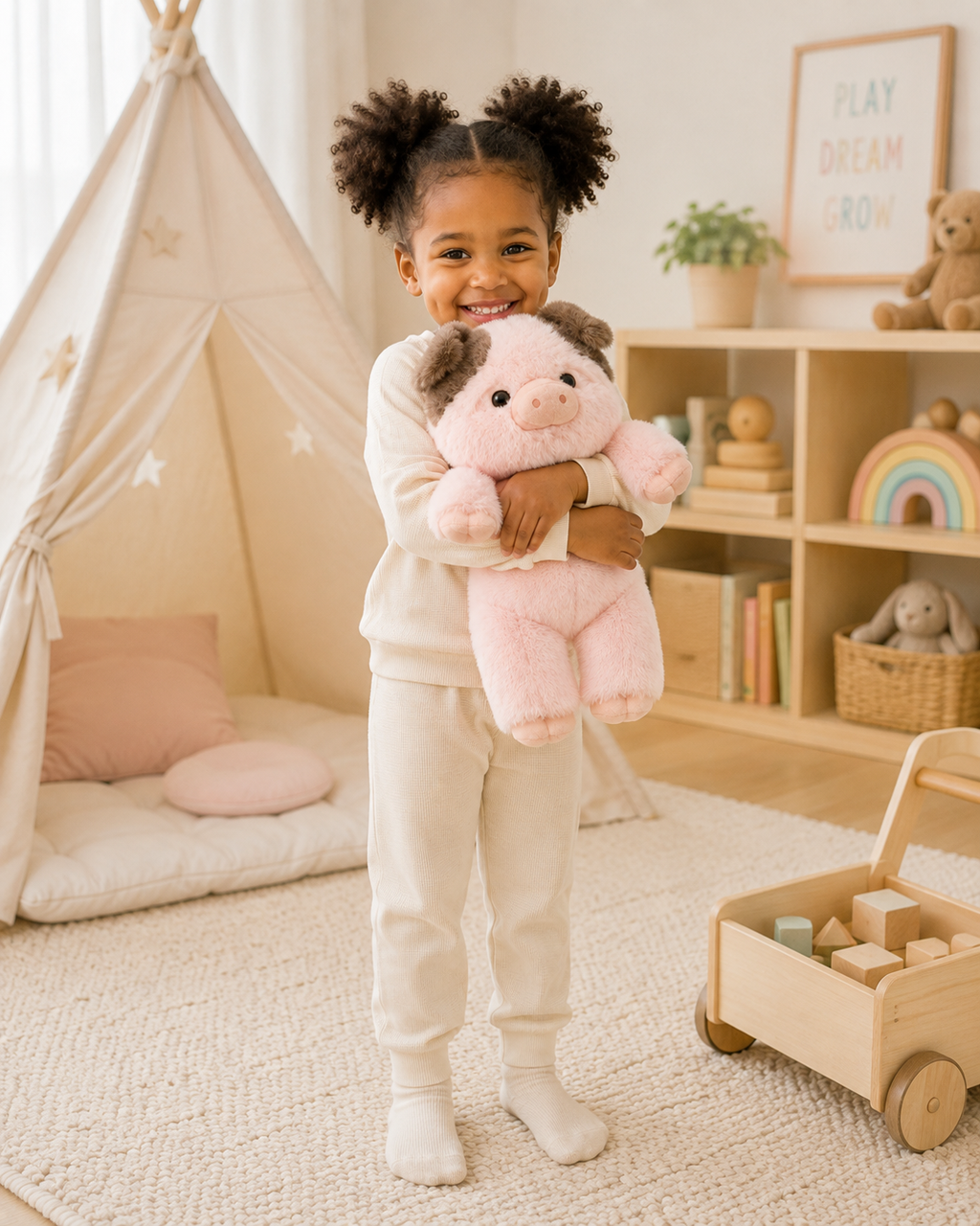 Peach – Standing Pink Pig Plush