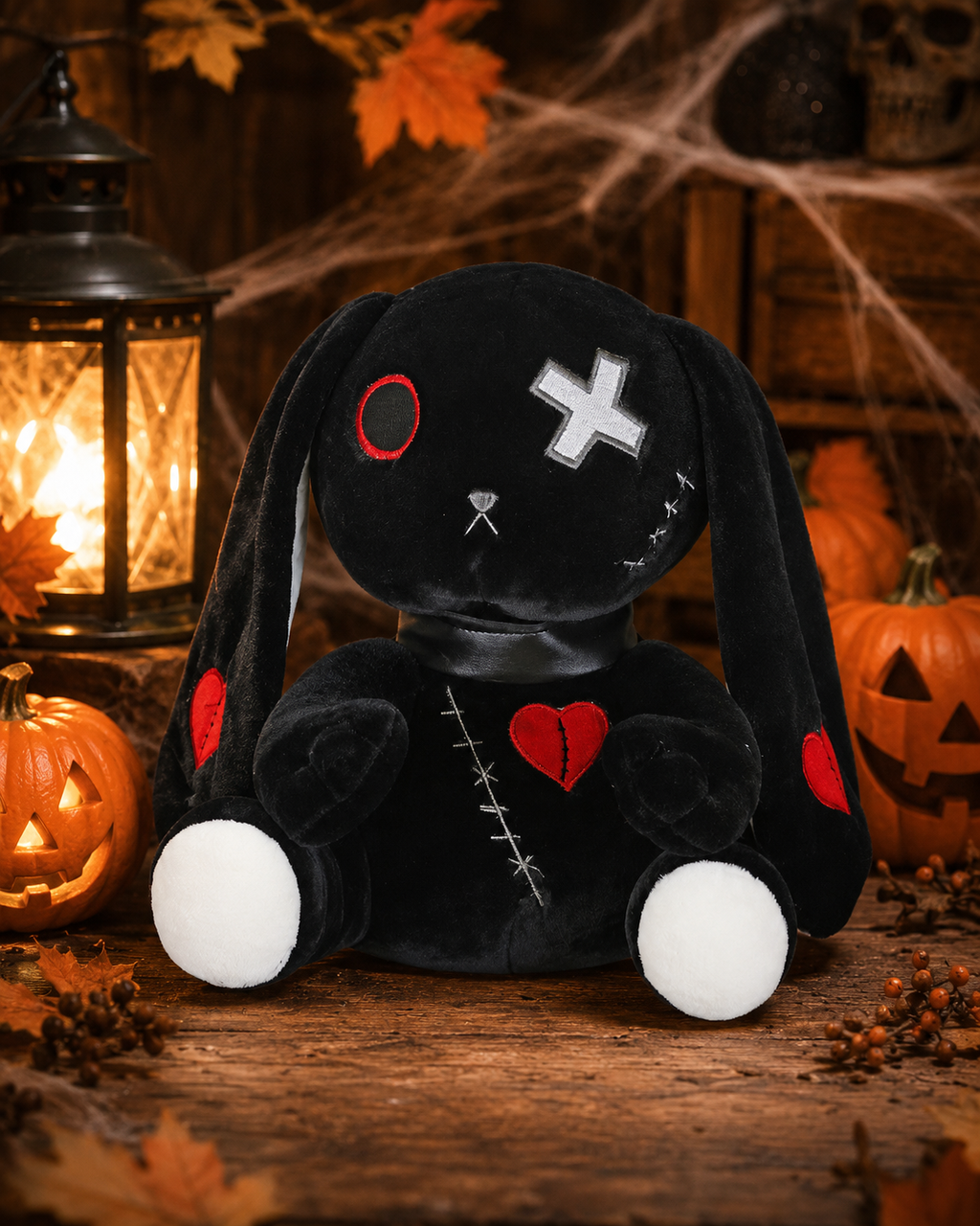Gothic Bunny Plush – Spooky Rabbit Doll (9.8 in)