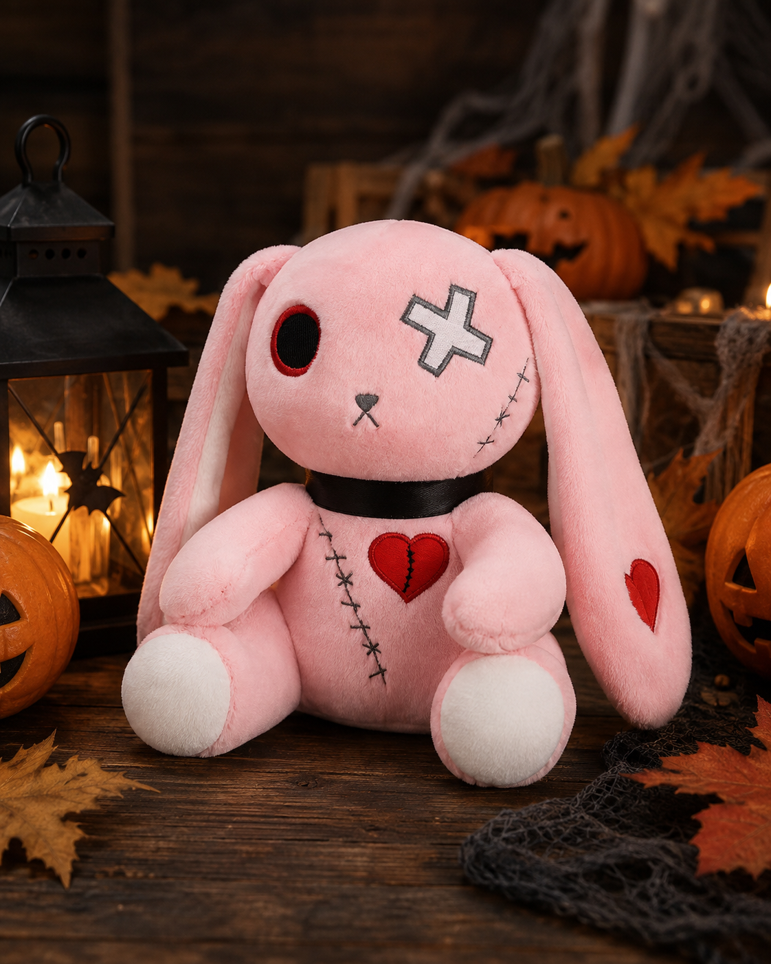 Gothic Bunny Plush – Spooky Rabbit Doll (9.8 in)