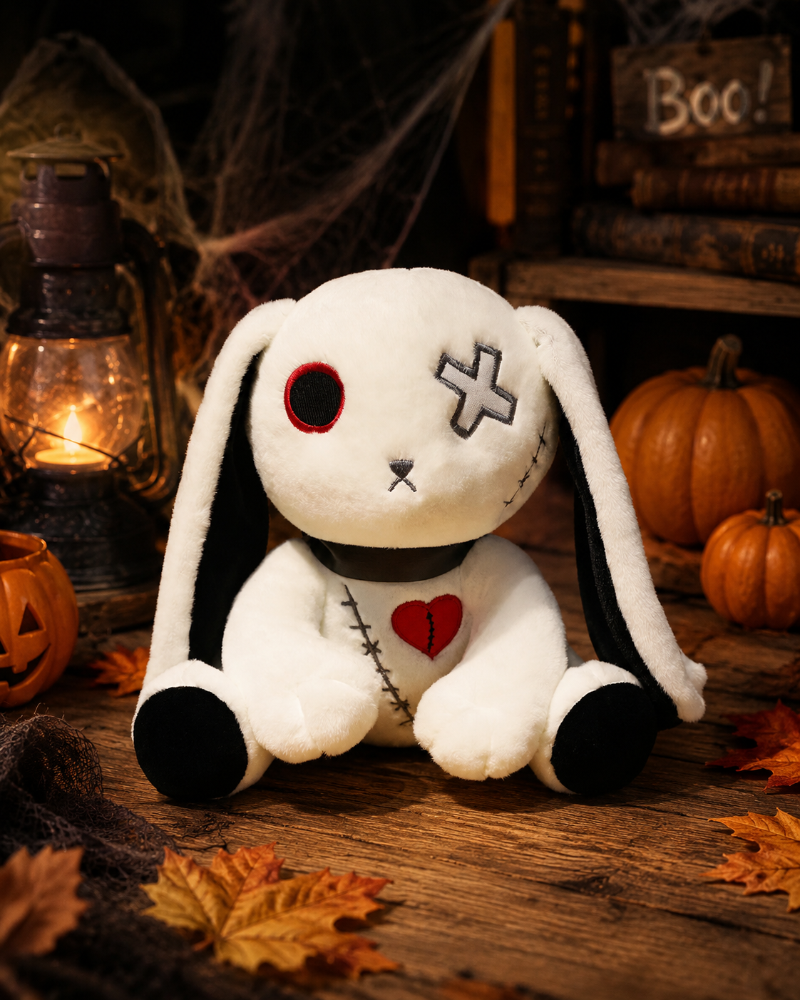 Gothic Bunny Plush – Spooky Rabbit Doll (9.8 in)