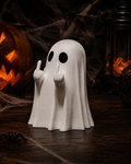 Rude Ghost Statue – Middle Finger Halloween Decor (3 in)