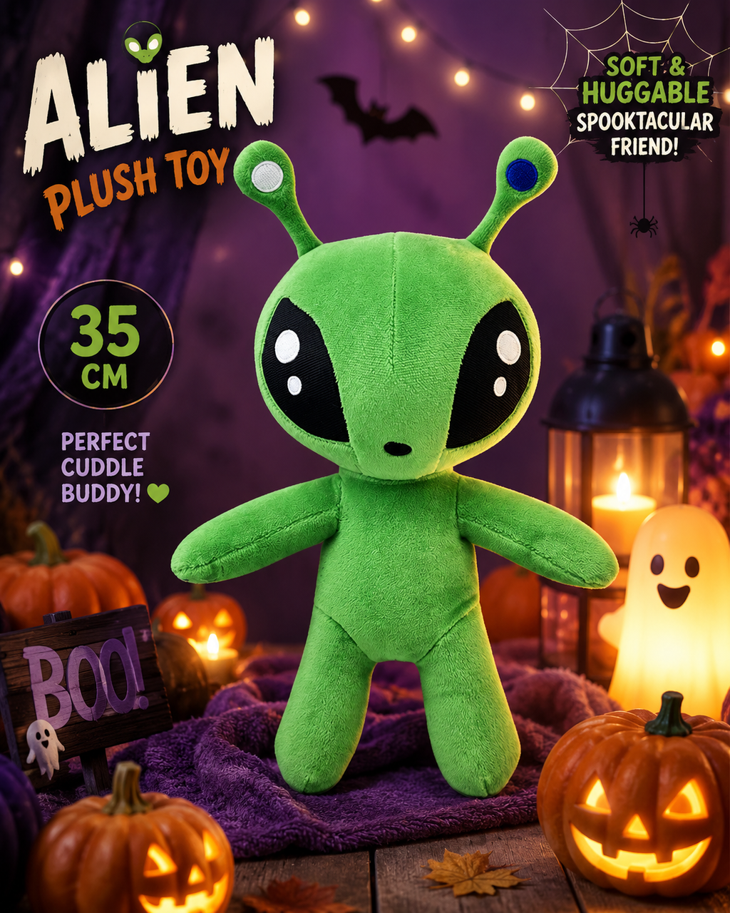 Zorp the Alien Plush – Green Extraterrestrial Stuffed Toy (13.8 in)